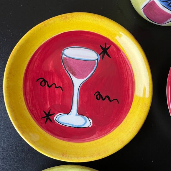 Jennifer Brinley Certified International Cheese/Wine Small Pitcher  Snack Plates - Picture 7 of 16